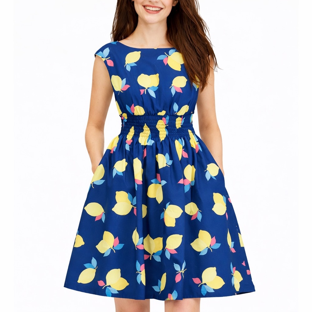kate spade Blue Lemon Print Mini Dress